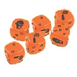 GUG0034-ZOMBICIDE DICE SET ORANGE (6)