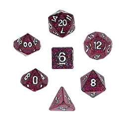 KP02878-GLITTER DICE BOX 7PC PURPLE