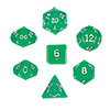 KP02923-OPAQUE DICE 7PC SET GREEN