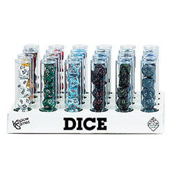 KP04386-ELEMENTAL DICE 7PC TUBE DISPLAY 24CT