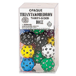 KP06474-JUMBO DICE OPAQUE DJ30 20PC ASSORTED BOX