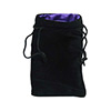 KP09918-DICE BAG VELVET BLACK/PURPLE 5 X 8 INCH