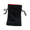 KP09919-DICE BAG VELVET BLACK/RED 5 X 8 INCH