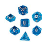 KP09948-TRANSPARENT DICE SET 10PC BLUE