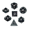 KP10024-GLITTER DICE SET 10PC BLACK