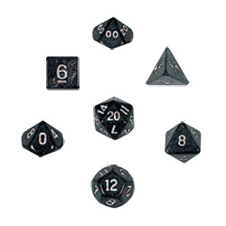 KP10030-GLITTER DICE SET 10PC BLACK