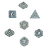 KP10032-GLITTER DICE SET 10PC CLEAR