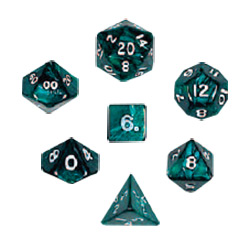 KP10074-PEARLIZED DICE 10PC SET EMERALD