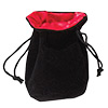 KP18147-DICE BAG VELVET POUCH BLACK