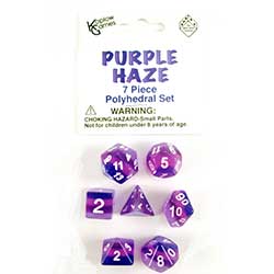 KP19418-LAYERED DICE 7PC BAG PURPLE HAZE