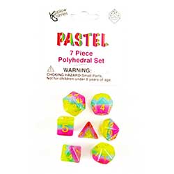 KP19419-LAYERED DICE 7PC BAG PASTEL