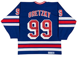 UDAHWG82157-W GRETZKY AUTO RANGERS JERSEY BLUE