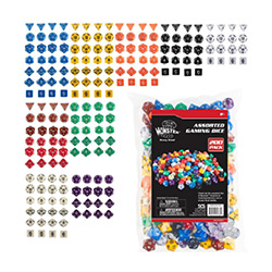 UMBMOND200399-GAMING DICE ASSORTED BULK 200CT 10 COLOURS