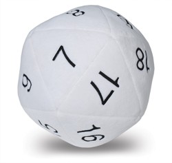 UPDIPJD20-JUMBO D20 PLUSH DIE ARCTIC WHITE