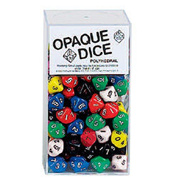 OPAQUE DICE D10 100PC ASSORTED BOX