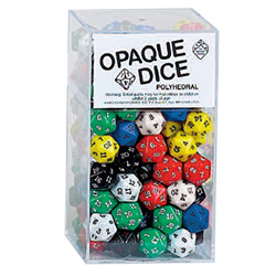 OPAQUE DICE D20 100PC ASSORTED BOX
