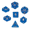 KP02922-OPAQUE DICE 7PC SET BLUE