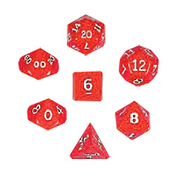 OPAQUE DICE 7PC SET RED