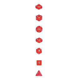 OPAQUE DICE 7PC SET RED