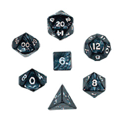 PEARLIZED DICE POLYH 7pc CHARCOAL