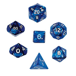 PEARLIZED DICE POLYHEDRAL 7pc NAVY