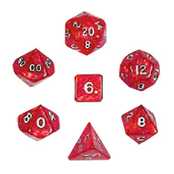 PEARLIZED DICE 7PC SET RED