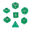 KP02990-TRANSPARENT DICE BOX 7PC GREEN