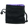 KP09914-DICE BAG VELVET BLACK/PURPLE 3.75'' X 4''