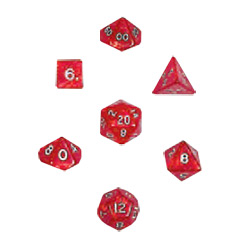 PEARLIZED DICE 10PC SET RED