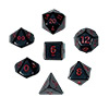 KP10052-OPAQUE DICE 10PC SET BLACK/RED