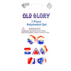 KP19413-LAYERED DICE 7PC BAG OLD GLORY