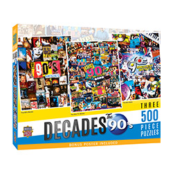 DECADES THE 90'S 3-PACK 500PC PUZZLE