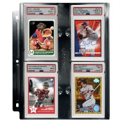 UP41PB-PAGES 4 POCKET FOR PSA SLABBED CARDS (BLACK)