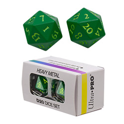 UPDIHMD20VGR-HEAVY METAL 2 D20 VIVID GREEN DICE SET