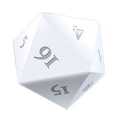 UPDIHMD20VWH-HEAVY METAL 2 D20 VIVID WHITE DICE SET