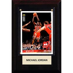 NBA PLAQUE W/CARD 4X6 BULLS MICHAEL JORDAN