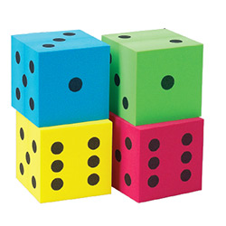 KP10947-FOAM DICE 100MM BLUE