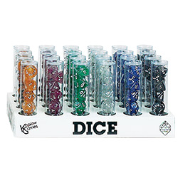 KP02871-GLITTER DICE DISPLAY 24CT 7PC TUBES