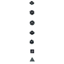 KP02890-GLITTER DICE SET 7PC BLACK