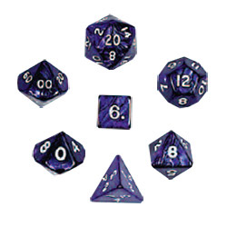 KP02962-PEARLIZED DICE POLYHEDRAL 7PC PURPL