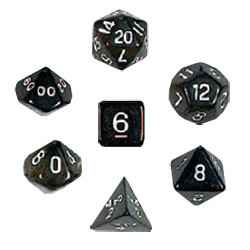 KP08526-TRANSPARENT DICE D10 10PC SMOKE