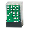 KP08627-OPAQUE DICE D6 16MM 12PC GREEN/WHIT