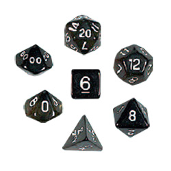 KP09954-TRANSPARENT DICE SET 10PC SMOKE