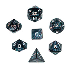 PEARLIZED DICE 10PC SET CHARCOAL