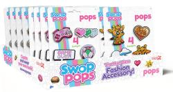 SWOP POPS - POPS -4 BADGES- 16INCDU-MIXBACKCRD (ANIMALS/FOOD)