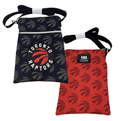 LFNBATB0002-LOUNGEFLY NBA TORONTO RAPTORS PASSPORT BAG RED/BLK