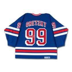 W GRETZKY AUTO RANGERS JERSEY BLUE VINTAGE