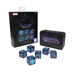 MONAC011776-DICE SET PREMIUM 6PC MARVEL BLACK PANTHER - OOP