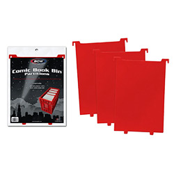 COMIC BOOK BIN PARTITIONS 3-PACK RED