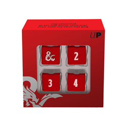 UPDIDDHM4D6RW-D&D HEAVY METAL 4 SET OF D6 DICE RED & WHITE